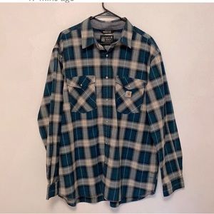 Carhartt Mens XL  Pearl Snap Plaid Rugged Flex Long Sleeve Bozeman Shirt
